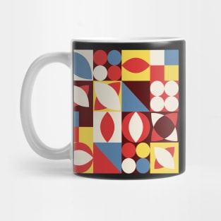 Bauhaus Pattern - Blue Red Yellow White Mug